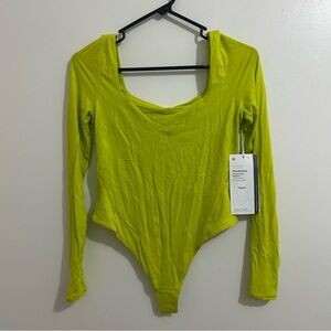 Lululemon Wundermost Ultra-Soft Lichen Lime Long-Sleeve Bodysuit Medium NWT